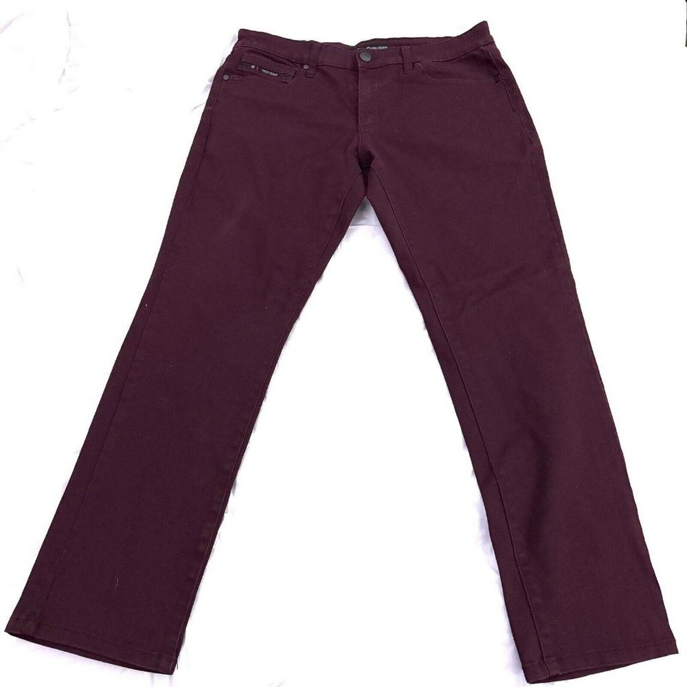 G Fried Denim 34 Slim Stretch Jeans Burgundy Red Pants Mens